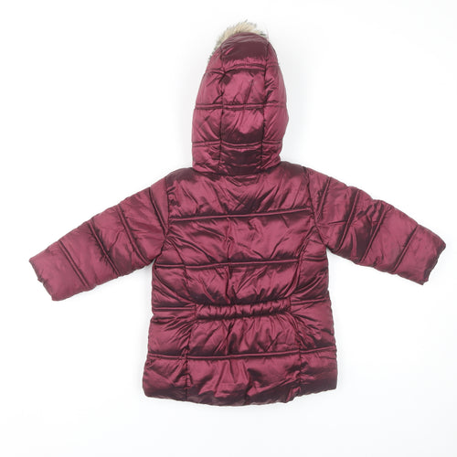 Next Unisex Red Puffer Jacket 12-18 Months with Hood