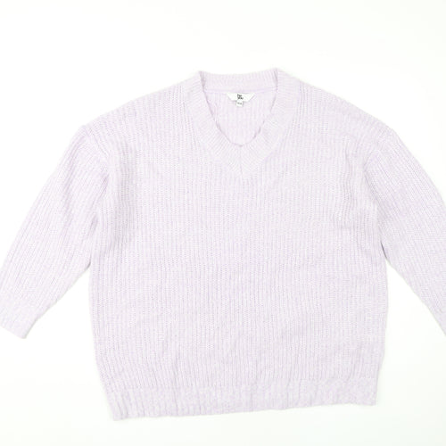 be you Women's Purple V-Neck Pullover Jumper Size 16/18