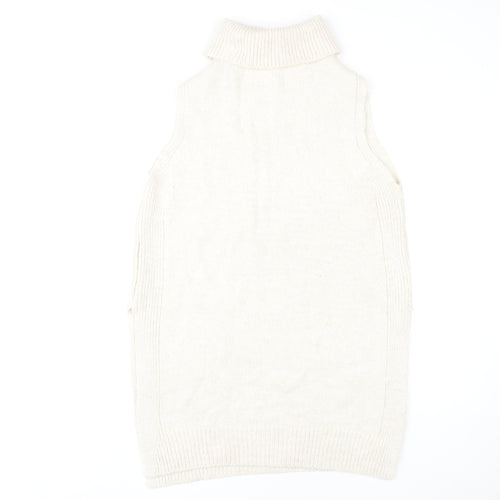 Next Women's Beige Roll Neck Sleeveless Vest Size 12