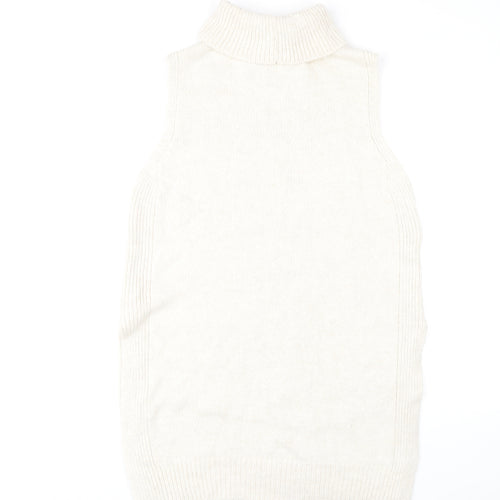 Next Women's Beige Roll Neck Sleeveless Vest Size 12