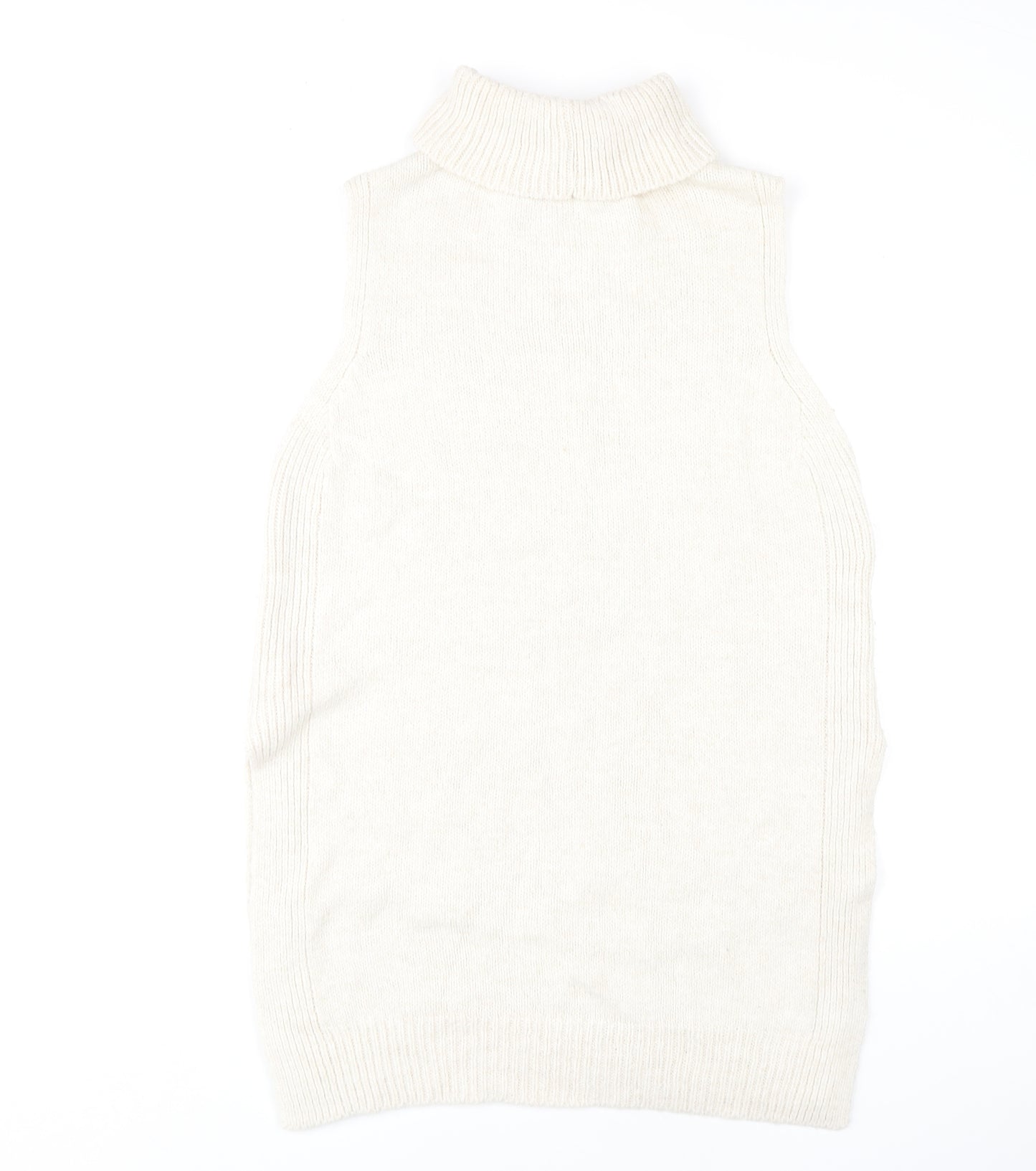Next Women's Beige Roll Neck Sleeveless Vest Size 12