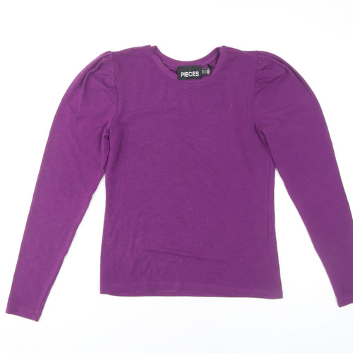 Pieces Women's Purple Basic T-Shirt, Size 10