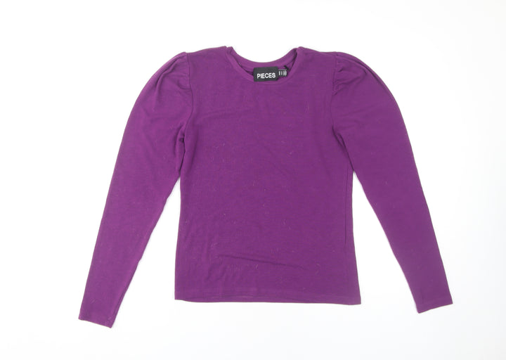 Pieces Women's Purple Basic T-Shirt, Size 10