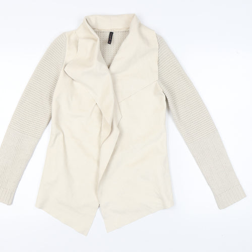 Stradivarius Women's Ivory Open Front Cardigan Size M
