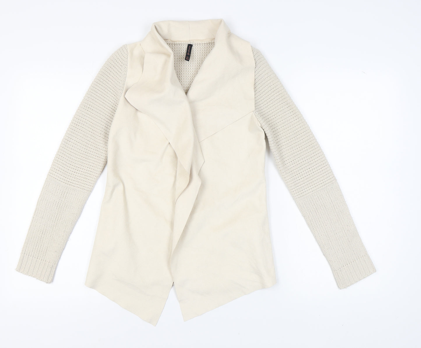 Stradivarius Women's Ivory Open Front Cardigan Size M