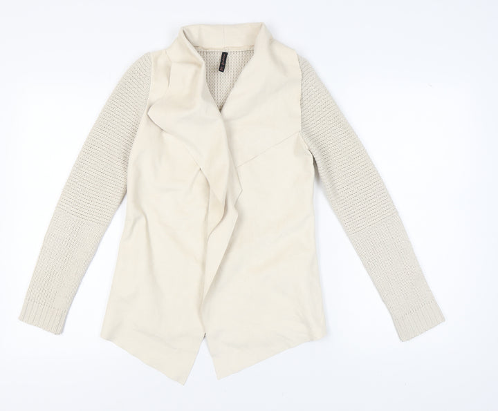 Stradivarius Women's Ivory Open Front Cardigan Size M