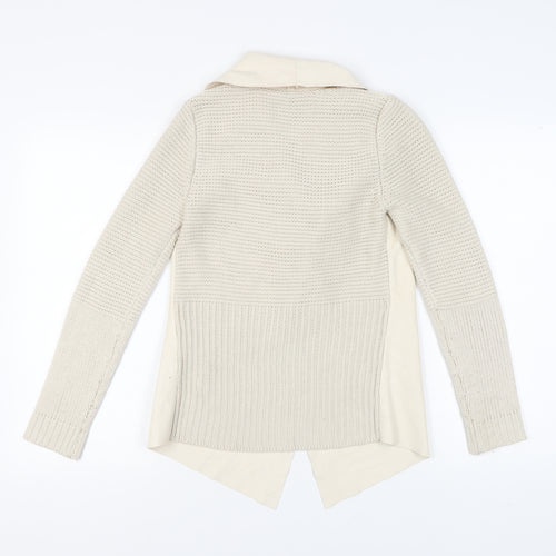 Stradivarius Women's Ivory Open Front Cardigan Size M
