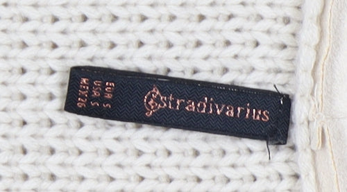 Stradivarius Women's Ivory Open Front Cardigan Size M