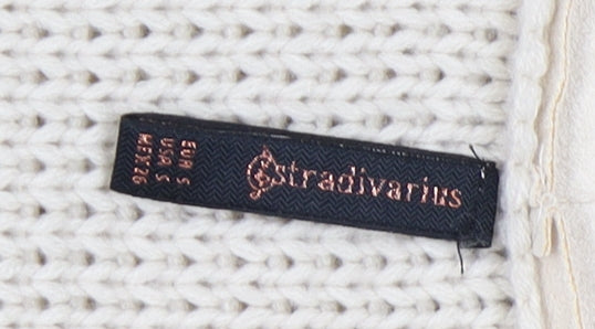 Stradivarius Women's Ivory Open Front Cardigan Size M