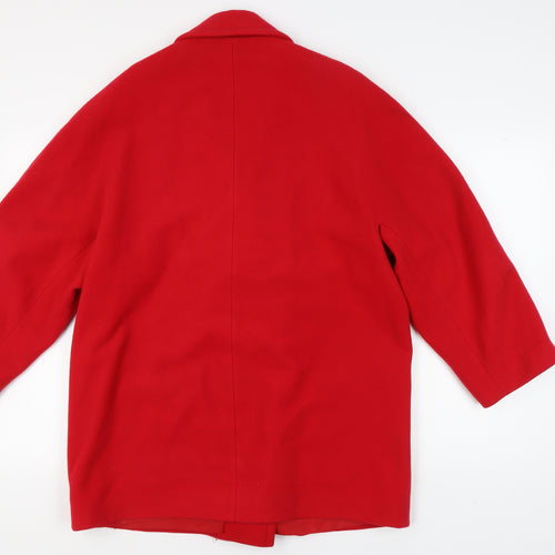 Marks and Spencer Women's Red Wool Pea Coat Size 14