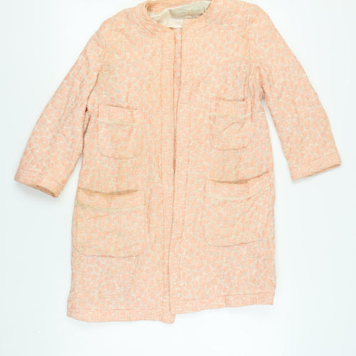 Zara Women’s Pink Tweed Overcoat Size 8