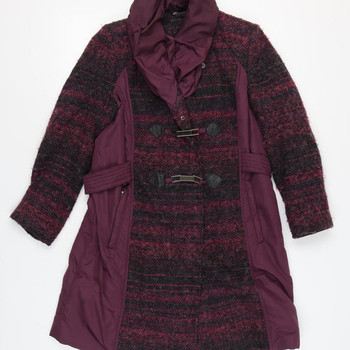 Joanna Hope Women's Purple Mid-Length Toggle Coat UK 16