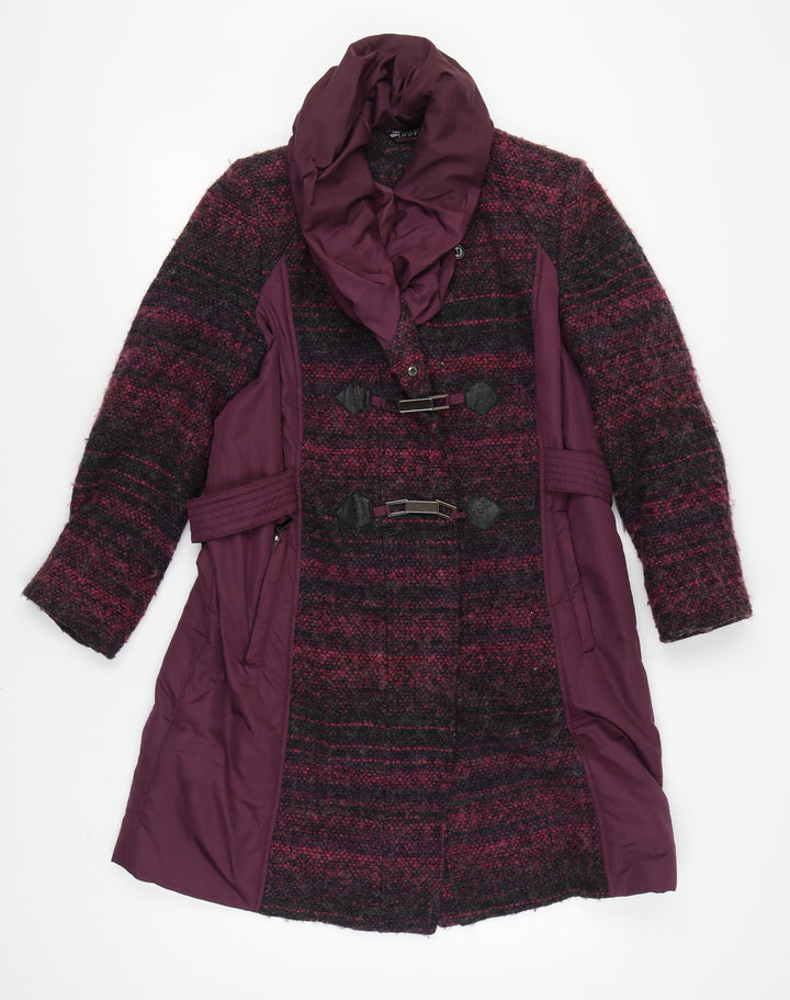 Joanna Hope Women's Purple Mid-Length Toggle Coat UK 16
