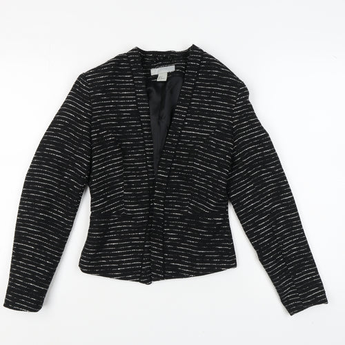 H&M Women's Black Striped Blazer Size 4