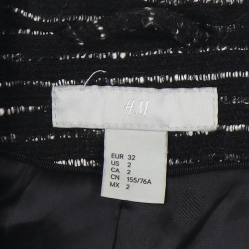 H&M Women's Black Striped Blazer Size 4
