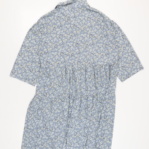 Love Sunshine Women's Blue Floral Shirt Dress