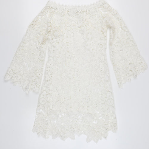 Missagi Women's Ivory Lace Off-Shoulder Dress Size 8