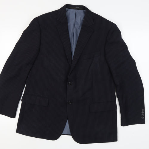 Marks and Spencer Men's Blue 42S Striped Suit Jacket