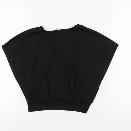 Zara Women's Black V-Neck Top, Size S, Stylish Essential
