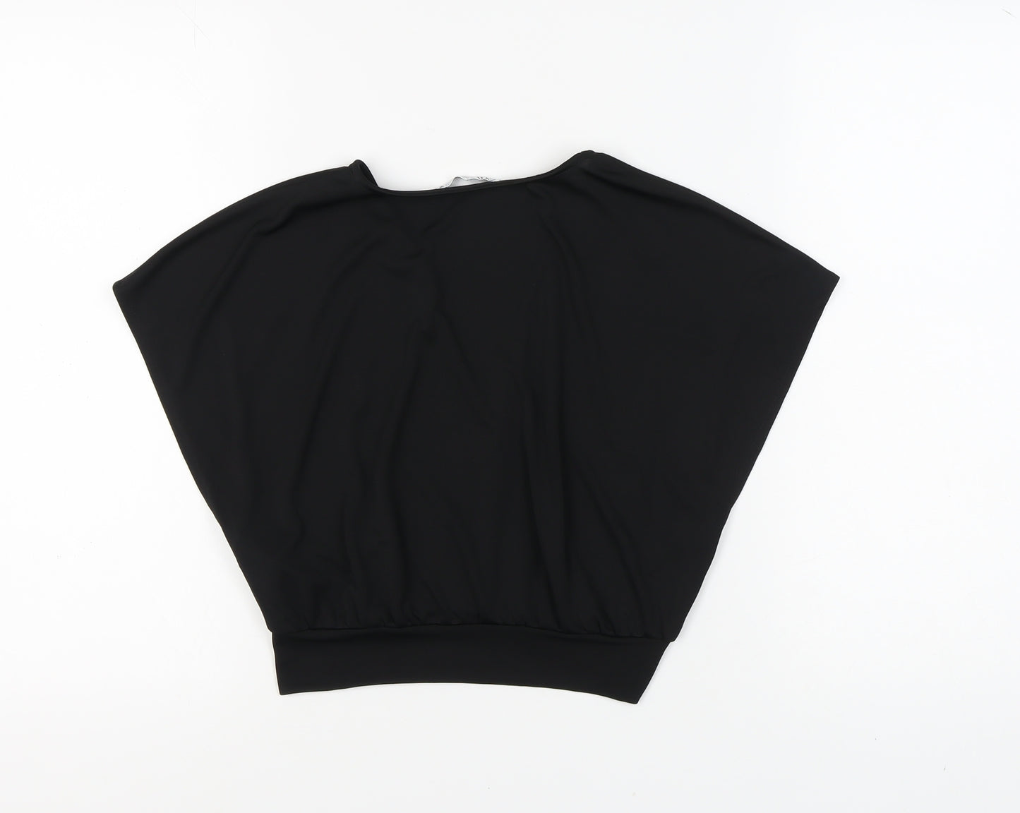 Zara Women's Black V-Neck Top, Size S, Stylish Essential