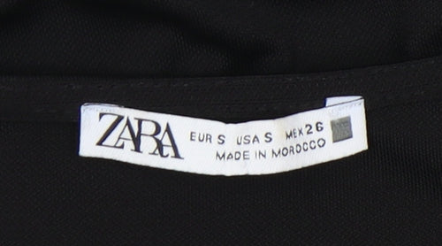 Zara Women's Black V-Neck Top, Size S, Stylish Essential