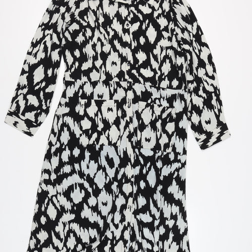 Love Sunshine Women's Black Animal Print Shirt Dress