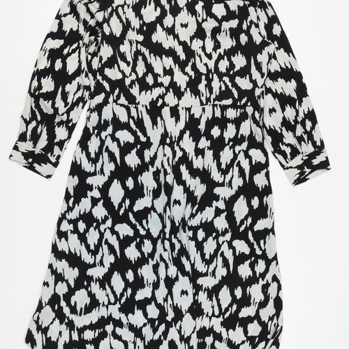 Love Sunshine Women's Black Animal Print Shirt Dress