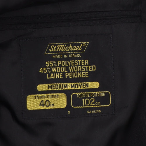 St Michael Men's Black Tuxedo Jacket - 40R, Formal, Vintage