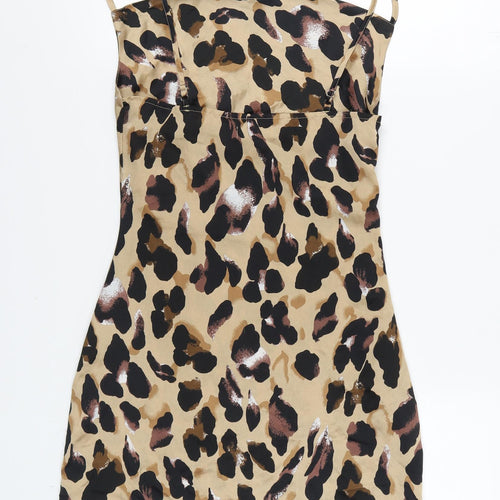 MISSPAP Women’s Multicoloured Animal Print Slip Dress Size 8