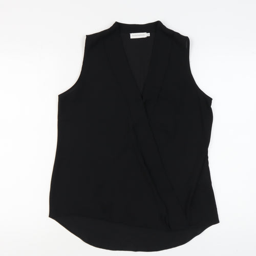 Paraphrase Women's Black Sleeveless Wrap Blouse