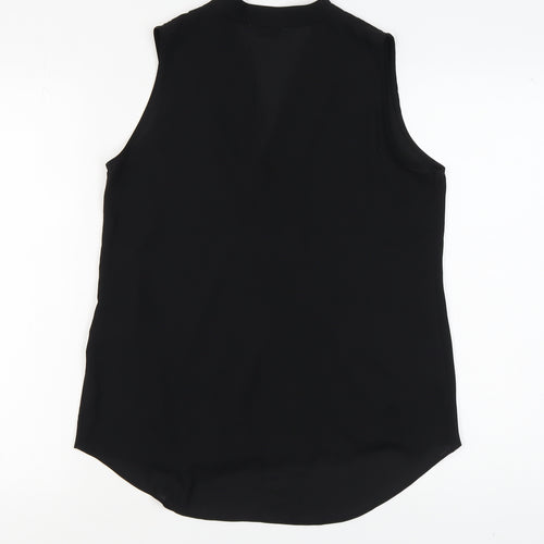 Paraphrase Women's Black Sleeveless Wrap Blouse