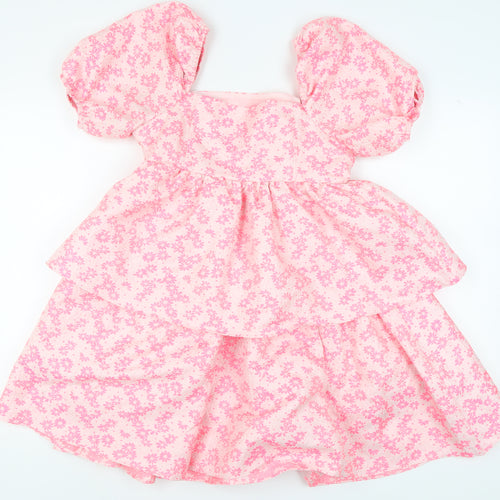 Collective the Label Pink Floral A-Line Dress Size 10