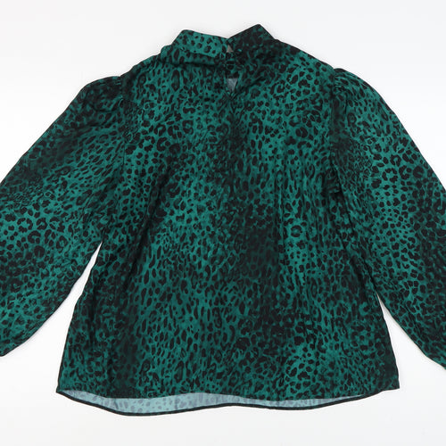 Next Women's Green Animal Print Blouse, Size 14