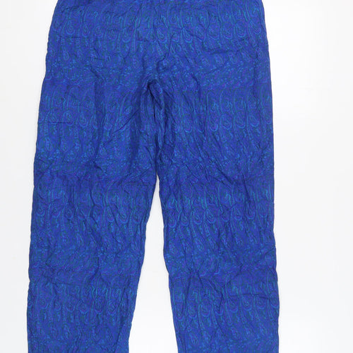 Monsoon Women's Blue Silk Paisley Trousers Size 10