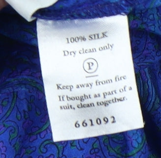 Monsoon Women's Blue Silk Paisley Trousers Size 10