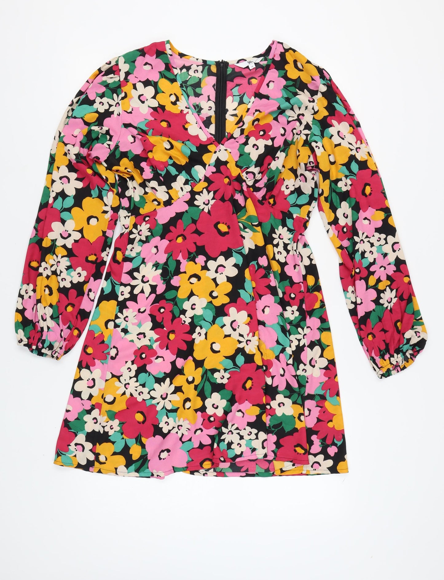 Be You Women's Multicoloured A-Line Floral Dress Size 14