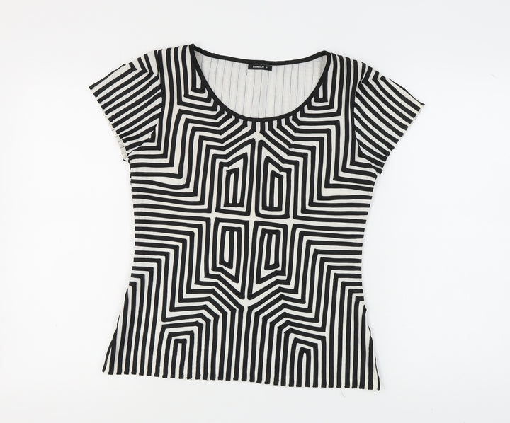 Roman Women’s Geometric T-Shirt, Size 10, Black