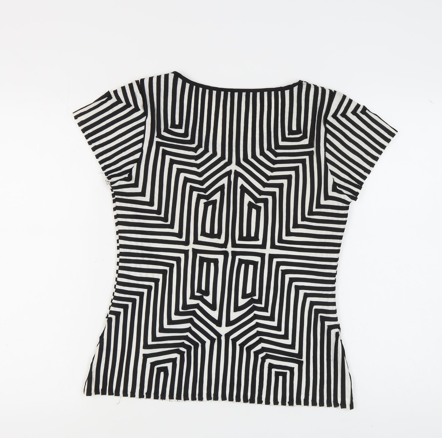 Roman Women’s Geometric T-Shirt, Size 10, Black