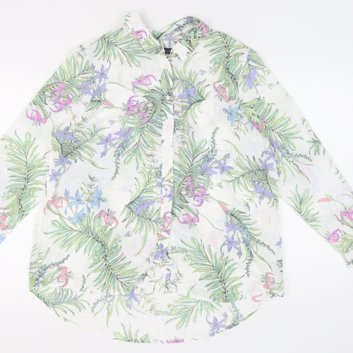 Marks & Spencer Women's Ivory Floral Blouse, Size 18