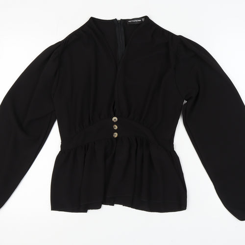 PrettyLittleThing Women's Black Blouse Size 10