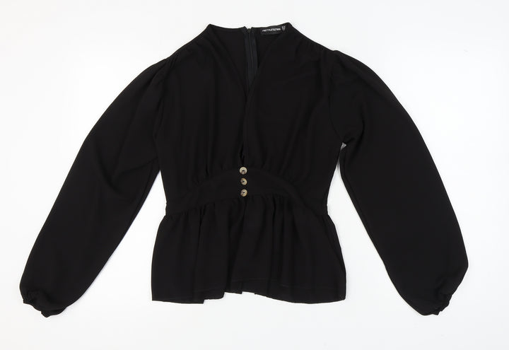 PrettyLittleThing Women's Black Blouse Size 10