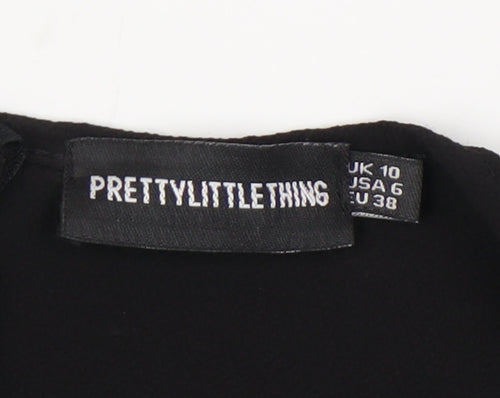 PrettyLittleThing Women's Black Blouse Size 10