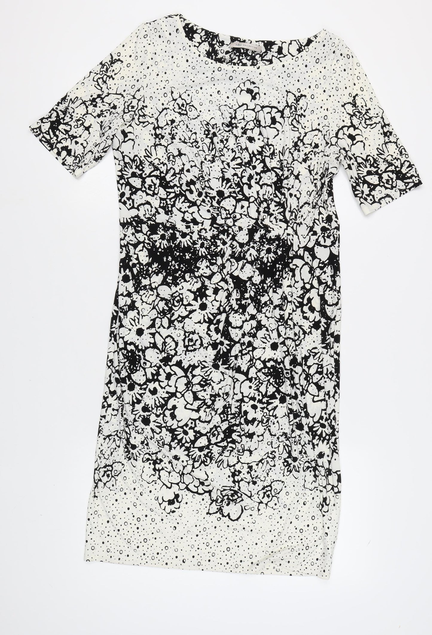 Marks and Spencer Women's Ivory Floral Shift Dress Size 16