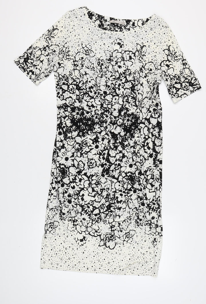 Marks and Spencer Women's Ivory Floral Shift Dress Size 16