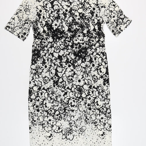 Marks and Spencer Women's Ivory Floral Shift Dress Size 16
