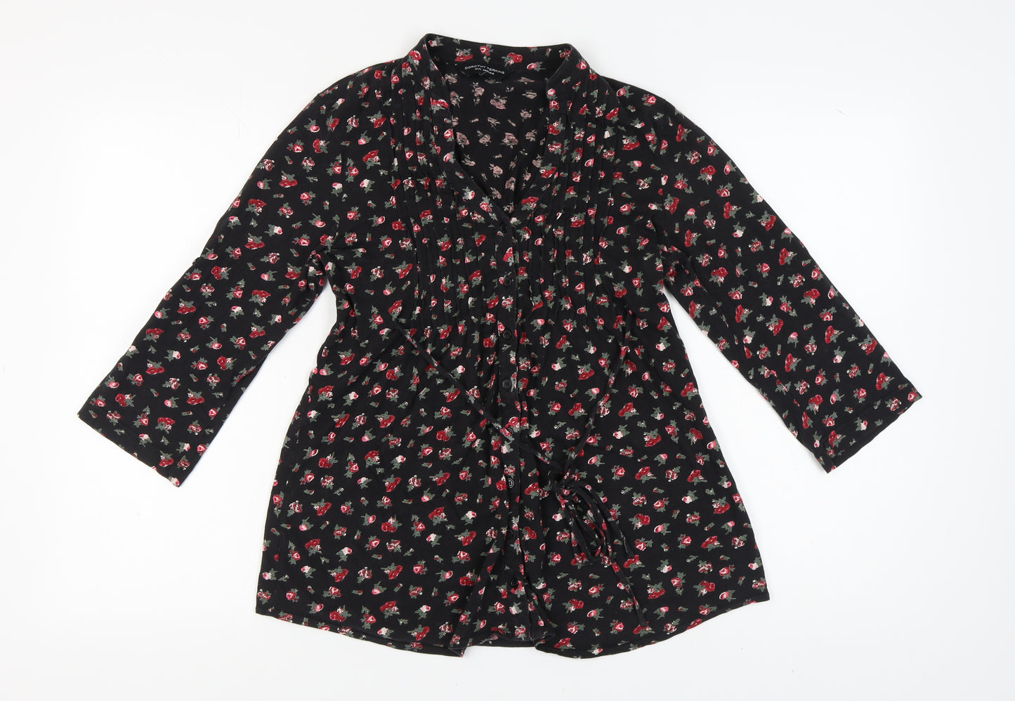 Dorothy Perkins Women's Black Floral Tunic Blouse Size 12