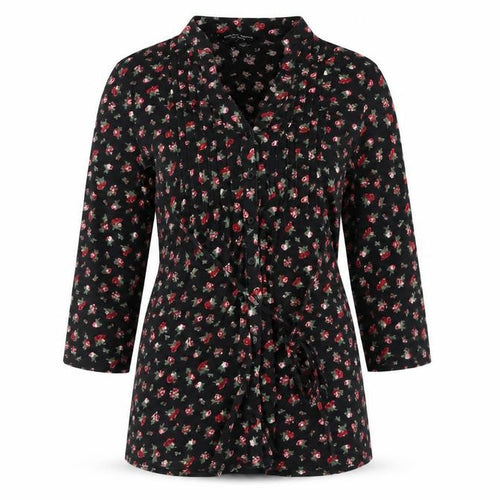 Dorothy Perkins Women's Black Floral Tunic Blouse Size 12
