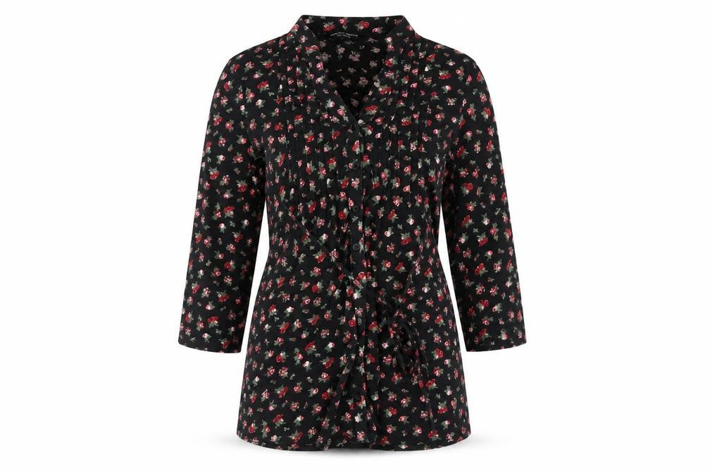 Dorothy Perkins Women's Black Floral Tunic Blouse Size 12