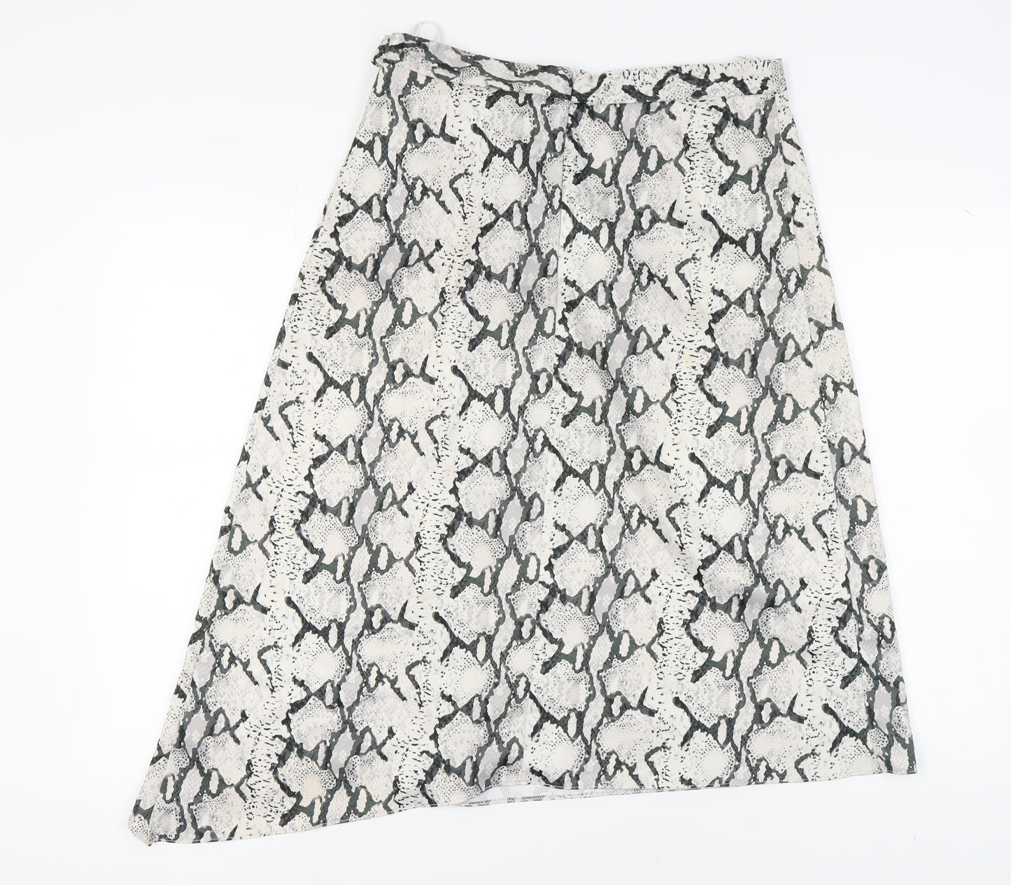 Miss Selfridge Women's Grey Animal Print A-Line Skirt - Size 14