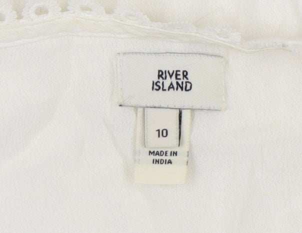 River Island Women's White Camisole Tank Size 10